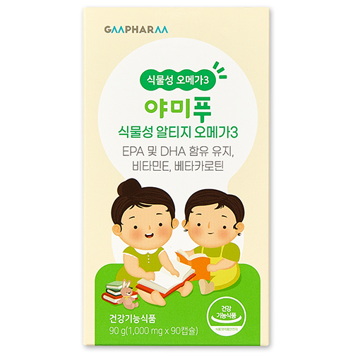 [지엠팜 정기배송] 야미푸 식물성 알티지 오메가3 (DHA, 비타민 E, 베타카로틴) / 30일분