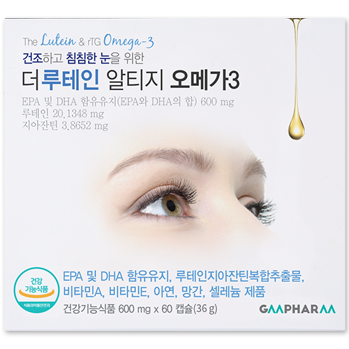 [지엠팜 정기배송]더루테인 알티지 오메가3/루테인지아잔틴 일일최대 함유, 눈건강